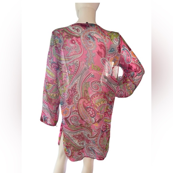 Frangí Vibran y Paisley V-Neck Beach Tunic - Picture 2 of 6